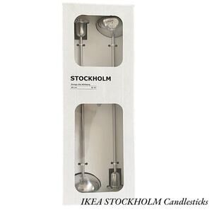 IKEA STOCKHOLM Candlestick, Stainless Steel, 15 ¾ " 2 Pack